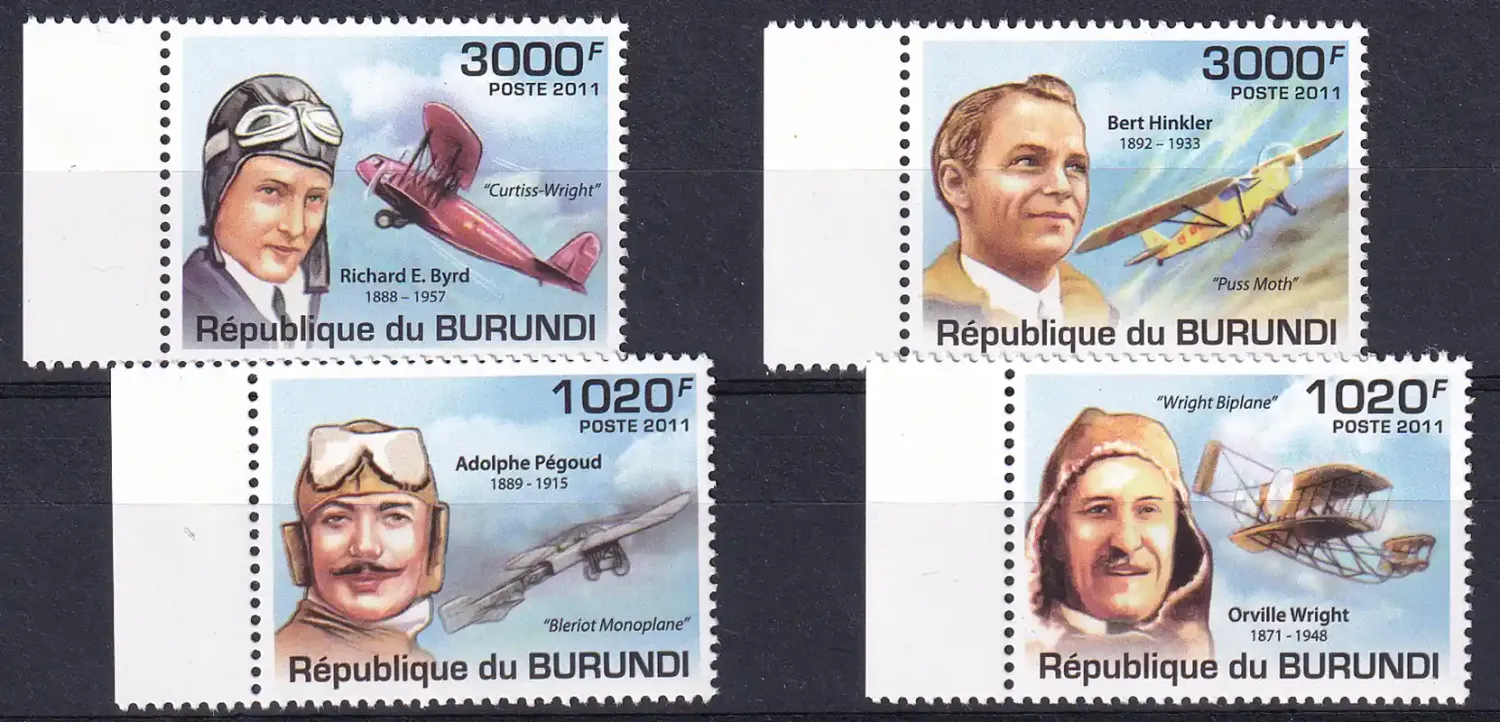Burundi 2011 Personalities - Famous Aviators. MNH (**)