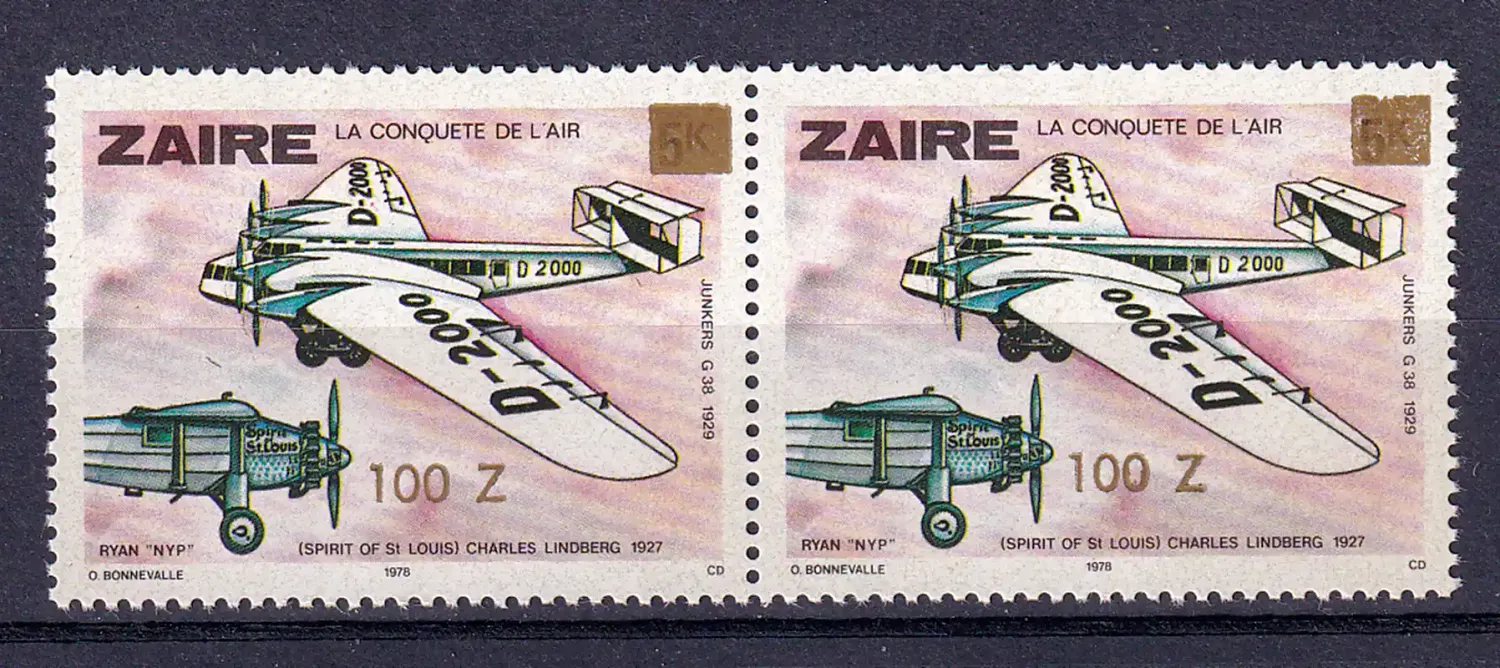 Congo DR 1990 Various Stamps Surcharged. Aviation. MNH(**)