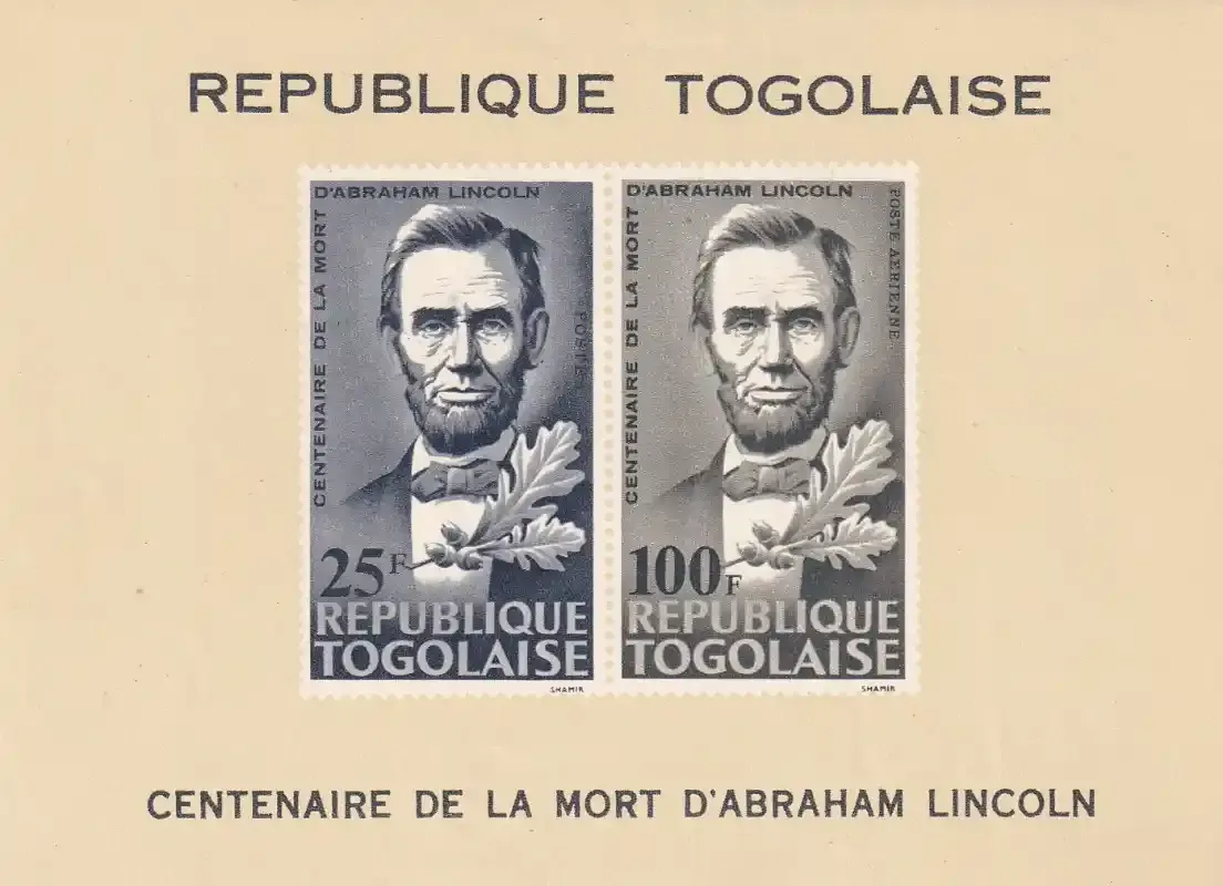 Togo 1965 The 100th Anniv of the Death of Abraham Lincoln (ss). MNH(**)