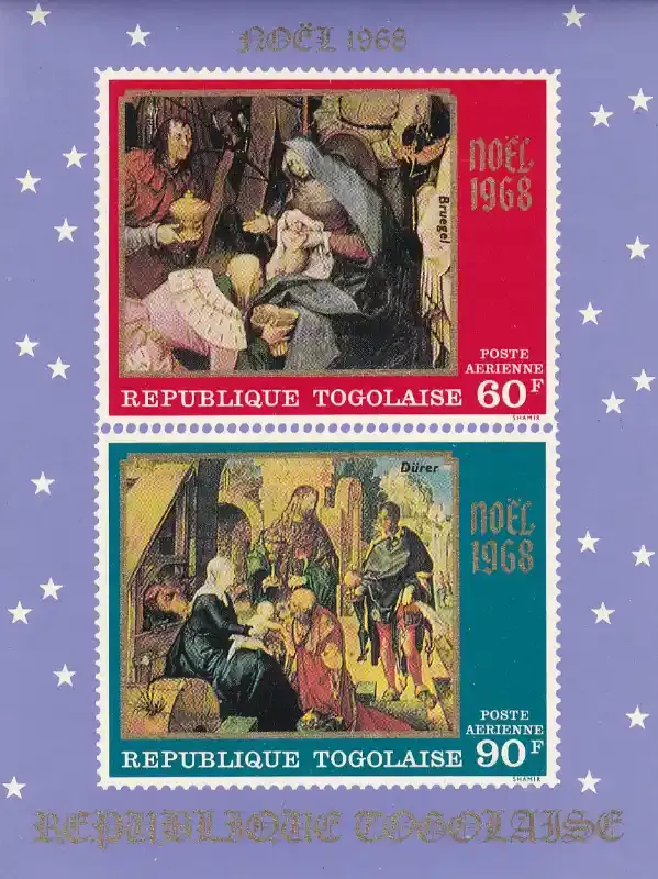 Togo 1968 Airmail - Christmas - Paintings (ss). MNH(**)