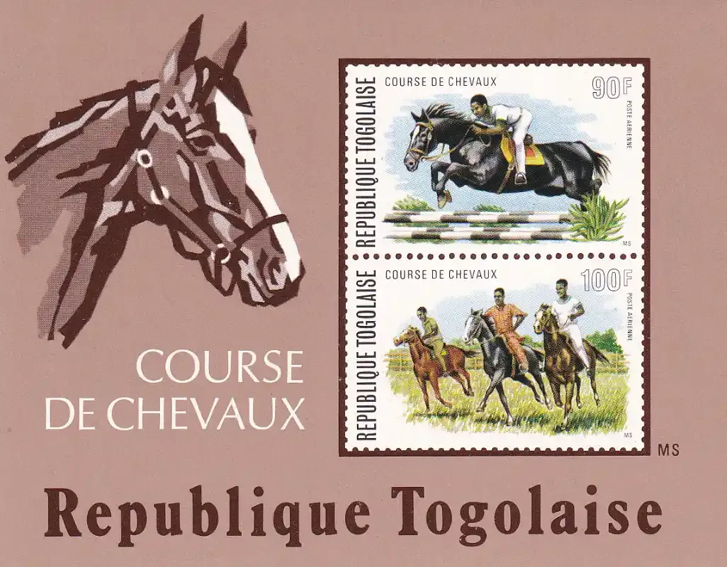 Togo 1974 Airmail - Thoroughbred Arabian Horses (ss). MNH(**)