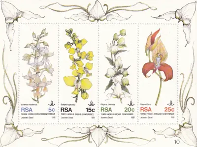 South Africa 1981 Orchids/10th Orchid Conference (ss/4v-MNH(**) South Africa 1981 Orchids/10th Orchid Conference (ss/4v-MNH(**)