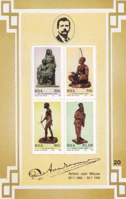 South Africa 1992 Anniv of the Birth of Anton van Wouw (Sculptor) (ss/5v)-MNH(**)