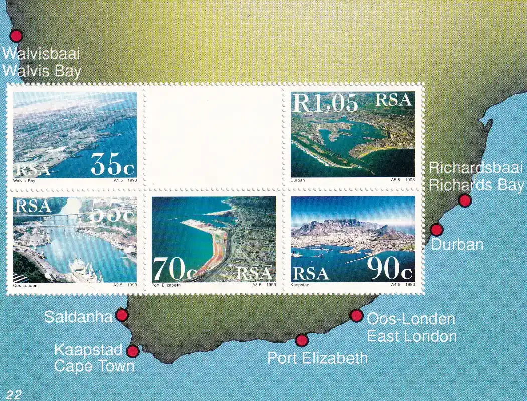 South Africa 1993 Harbours (ss/5v)-MNH(**)