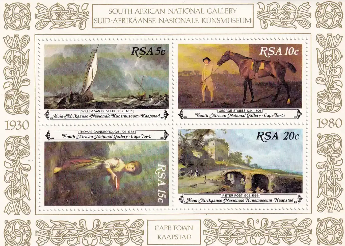 South Africa 1980 National Gallery/Paintings (ss/4v)-MNH(**) South Africa 1980 National Gallery/Paintings (ss/4v)-MNH(**)
