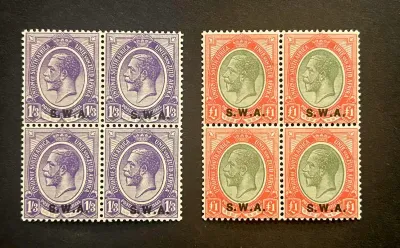South West Africa 1927 KGV overprint "SWA" set in Blocks of 4. Rare find - MNH (**) South West Africa 1927 KGV overprint "SWA" set in Blocks of 4. Rare find - MNH (**)