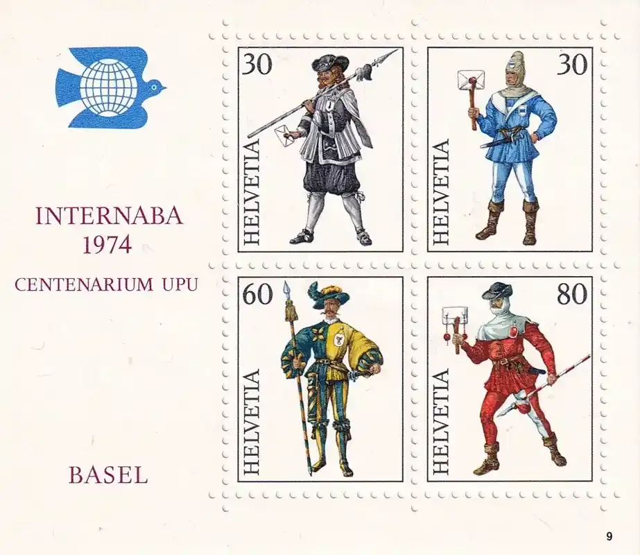 Switzerland 1974 Int Philatelic Exhibition INTERNABA 1974, Basel - Military Uniforms. MNH(**) Switzerland 1974 Int Philatelic Exhibition INTERNABA 1974, Basel - Military Uniforms. MNH(**)