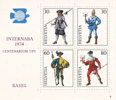 Switzerland 1974 Int Philatelic Exhibition INTERNABA 1974, Basel - Military Uniforms. MNH(**)