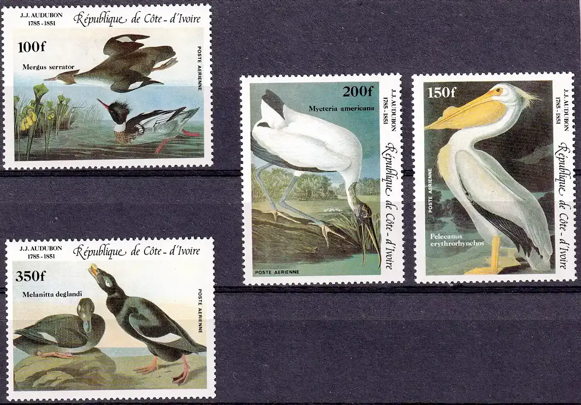 Ivory Coast 1985 Airmail - Birds - Anniversary of the Birth of John J. Audubon-MNH (**)