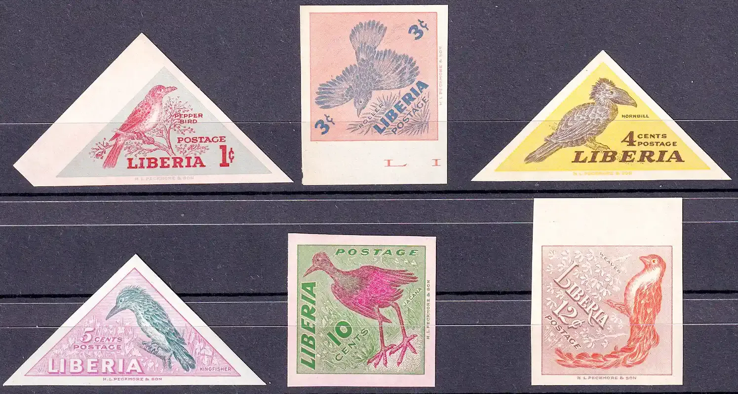 Liberia 1953 Local Birds Imperf-MNH (**) Liberia 1953 Local Birds Imperf-MNH (**)
