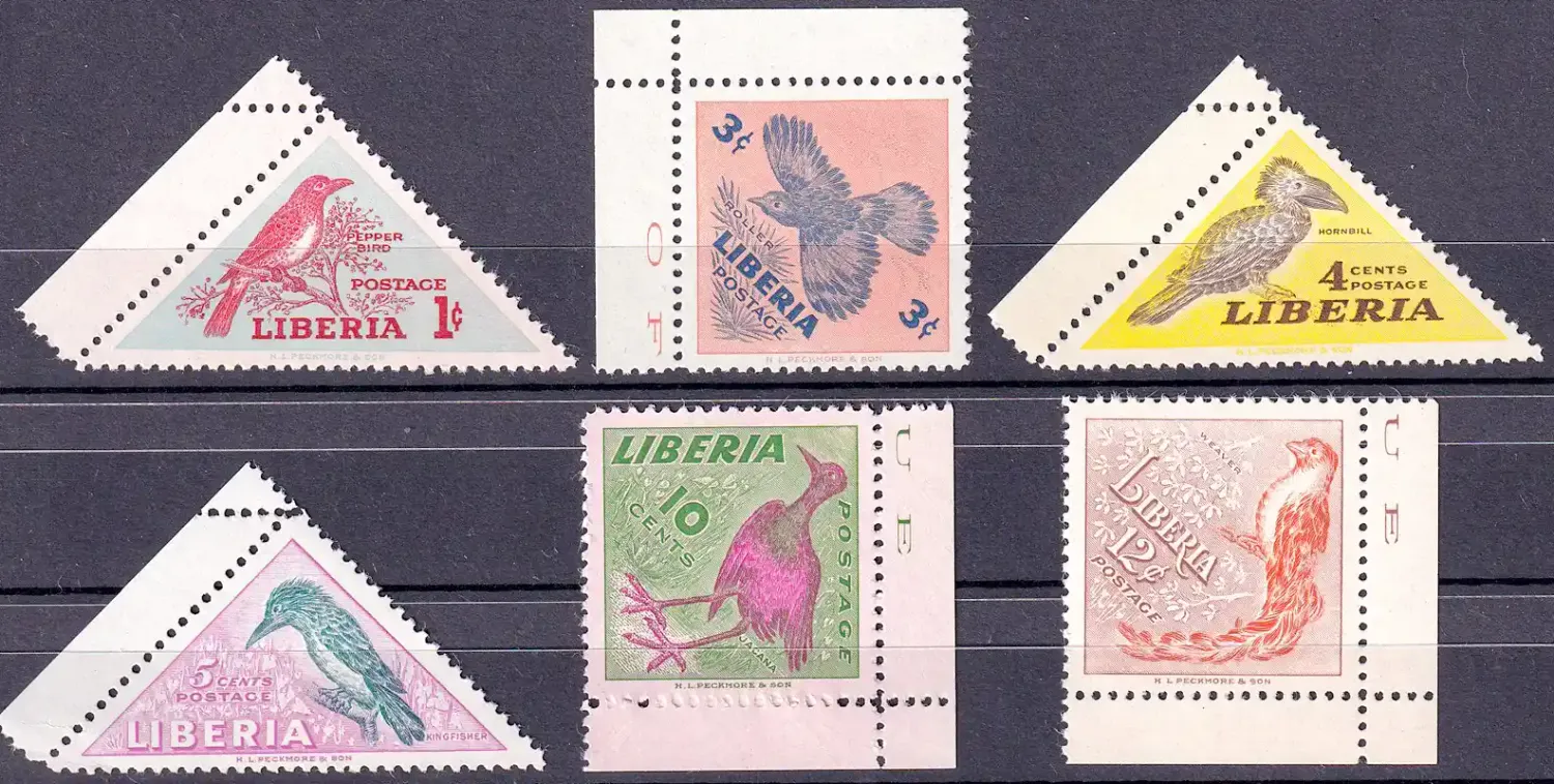 Liberia 1953 Local Birds Perf Set-MNH (**) Liberia 1953 Local Birds Perf Set-MNH (**)