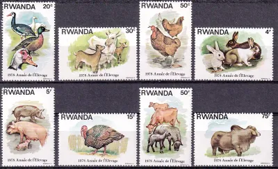 Rwanda 1978 National Breeding Year, Farm Animals-MNH (**) Rwanda 1978 National Breeding Year, Farm Animals-MNH (**)