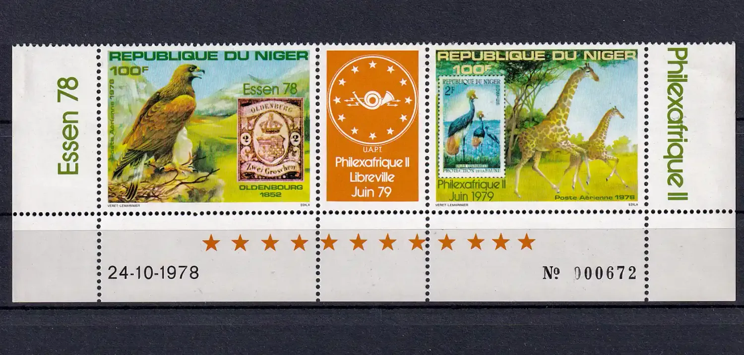 Niger 1978 Airmail - Stamp Exhibition "Essen '78" Birds/Mammals-MNH (**) Niger 1978 Airmail - Stamp Exhibition "Essen '78" Birds/Mammals-MNH (**)