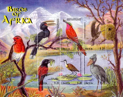 Liberia 2000 African Bird Fauna (ss/6v)-MNH (**) Liberia 2000 African Bird Fauna (ss/6v)-MNH (**)