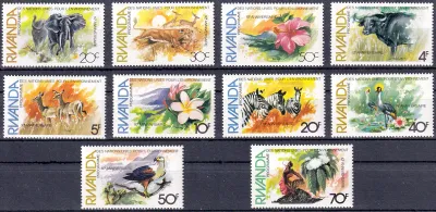 Rwanda 1982 Anniv of United Nations Environment Programme, Birds & Mammals-MNH (**) Rwanda 1982 Anniv of United Nations Environment Programme, Birds & Mammals-MNH (**)