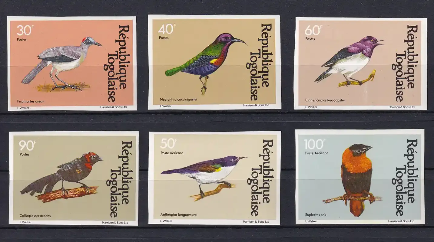 Togo 1981 Birds and Airs. Imperf Set MNH(**) Togo 1981 Birds and Airs. Imperf Set MNH(**)