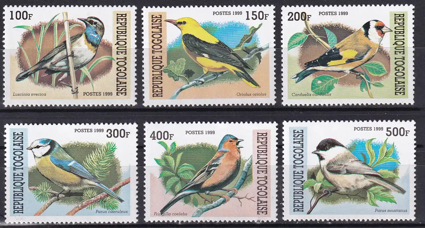 Togo 1999 Songbirds set. MNH(**) Togo 1999 Songbirds set. MNH(**)