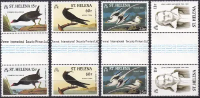 St. Helena 1985 Birds - Anniversary of the Birth of James Audubon, 1785-1861s. Gutter Pairs MNH(**)