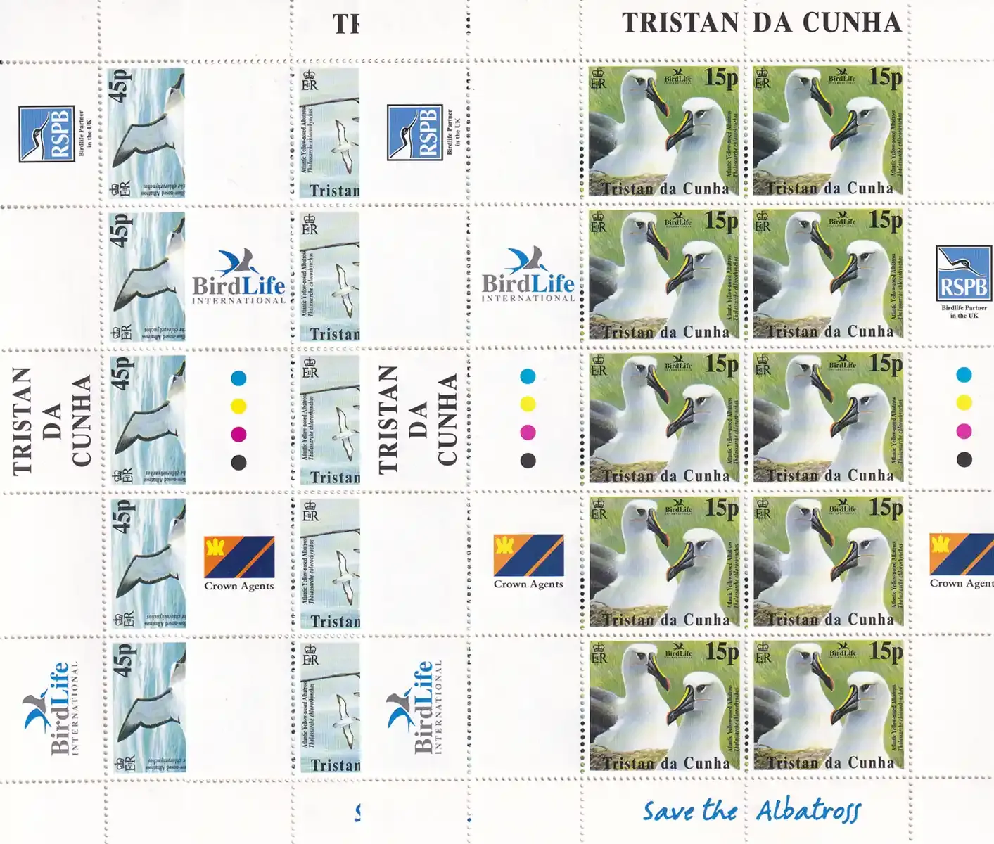 Tristan da Cunha 2003 Birdlife World Bird Festival. Set in full sheets, MNH(**) Tristan da Cunha 2003 Birdlife World Bird Festival. Set in full sheets, MNH(**)