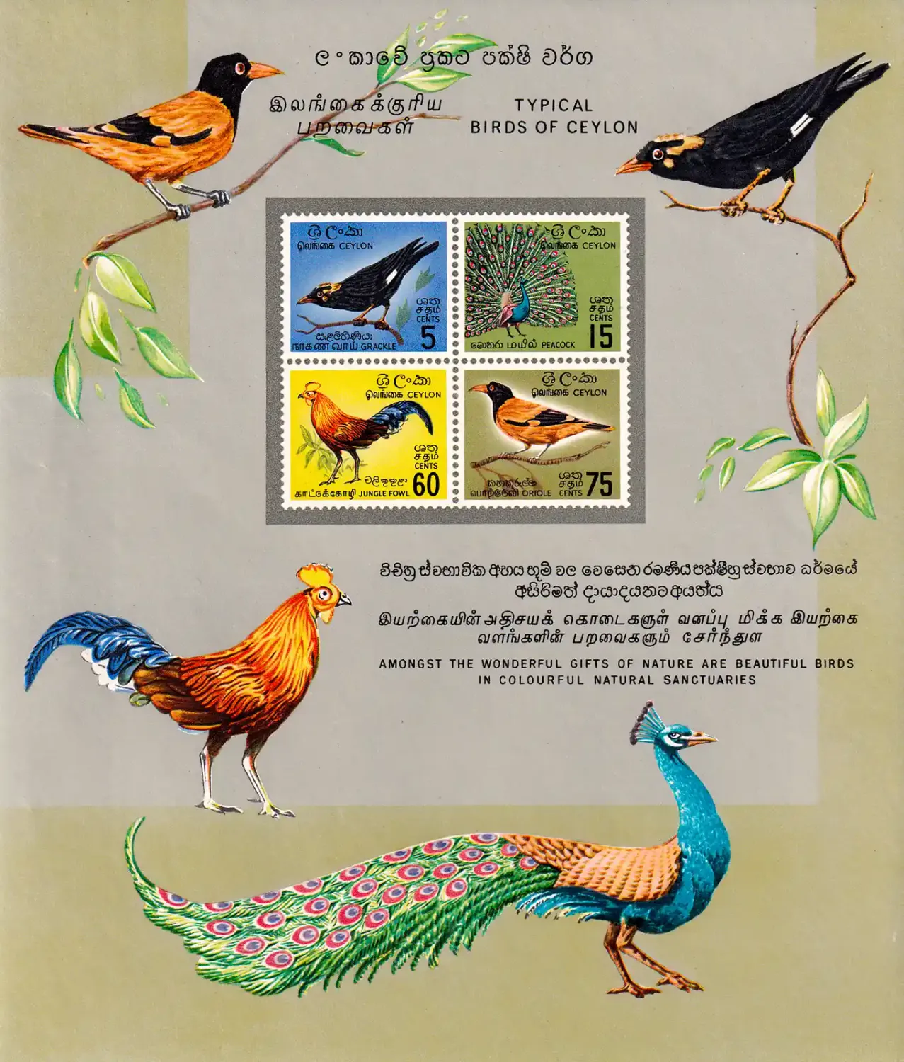Ceylon (Sri Lanka) 1967 First National Stamp Exhibition - Birds Stamps of 1966-MNH(**) Ceylon (Sri Lanka) 1967 First National Stamp Exhibition - Birds Stamps of 1966-MNH(**)