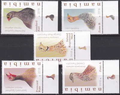 Namibia 2018 Birds - Francolins and Spurfowls of Namibia. MNH(**) Namibia 2018 Birds - Francolins and Spurfowls of Namibia. MNH(**)