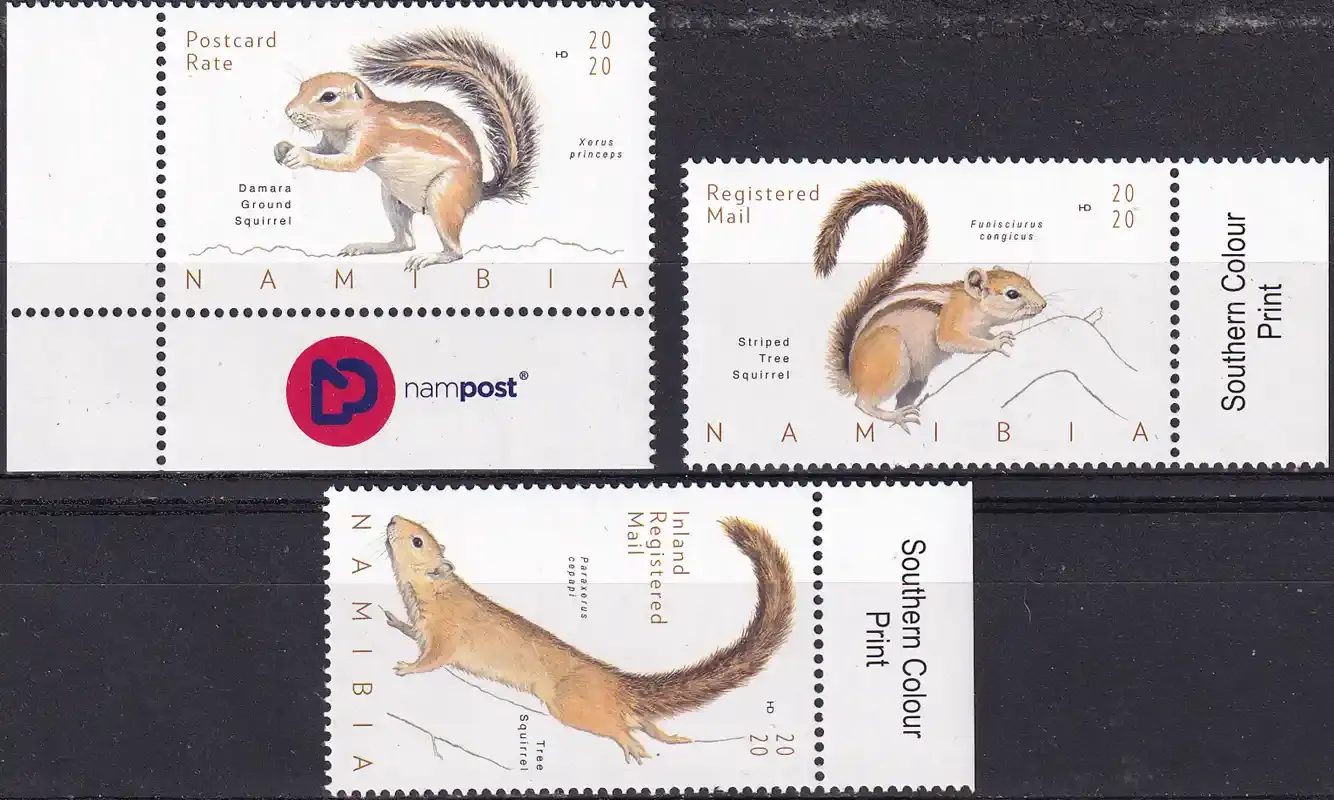 Namibia 2020 Fauna - Squirrels of Namibia. MNH(**) Namibia 2020 Fauna - Squirrels of Namibia. MNH(**)