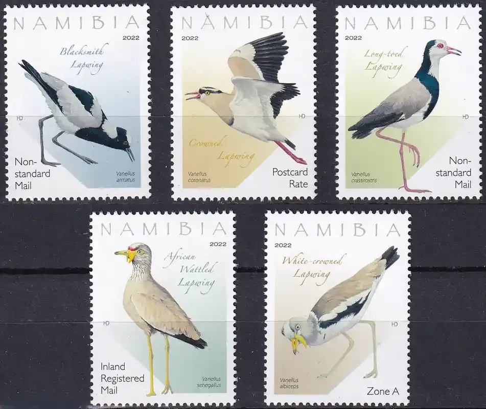 Namibia 2022 Birds - Lapwings of Namibia. MNH(**) Namibia 2022 Birds - Lapwings of Namibia. MNH(**)