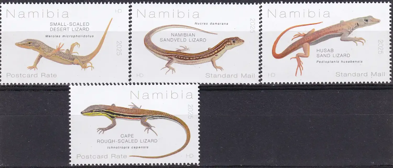 Namibia 2025 Reptiles - Lacertids of Namibia. MNH(**) Namibia 2025 Reptiles - Lacertids of Namibia. MNH(**)