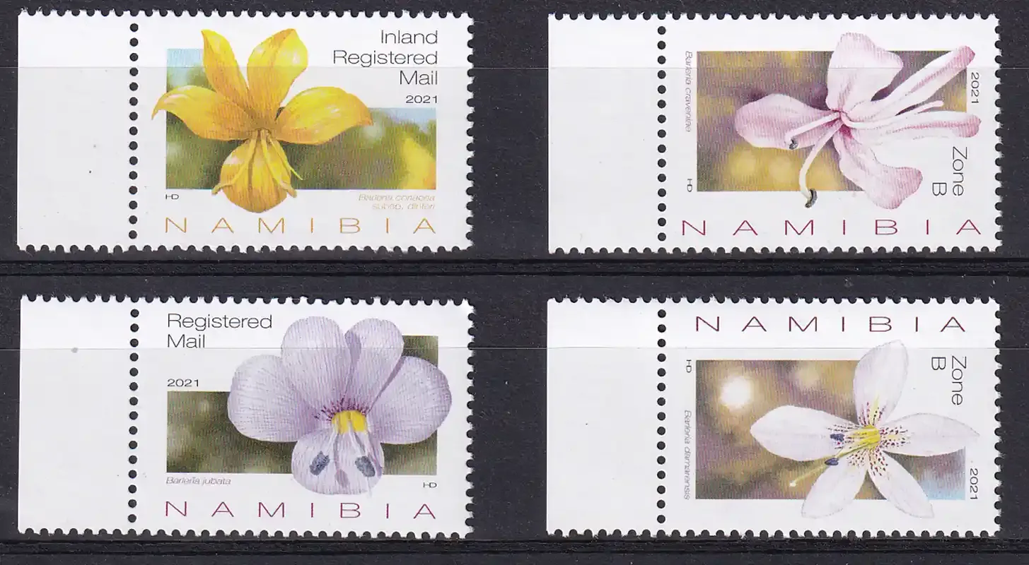 Namibia 2021 Barleria Flowers of Namibia. MNH(**) Namibia 2021 Barleria Flowers of Namibia. MNH(**)