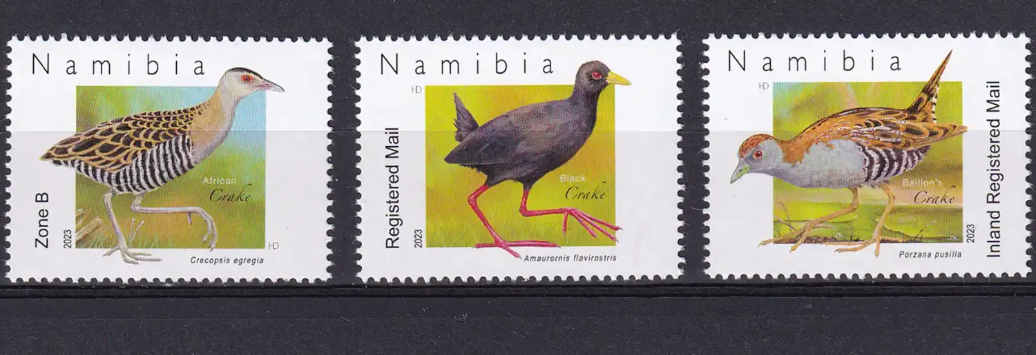 Namibia 2023 Birds: Crakes of Namibia. MNH(**) Namibia 2023 Birds: Crakes of Namibia. MNH(**)