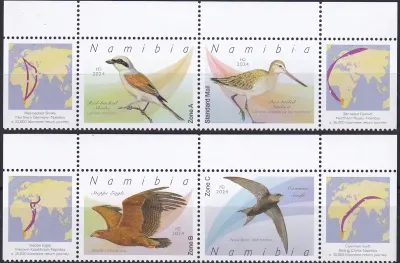 Namibia 2025 Birds - Migratory Birds. MNH(**) Namibia 2025 Birds - Migratory Birds. MNH(**)