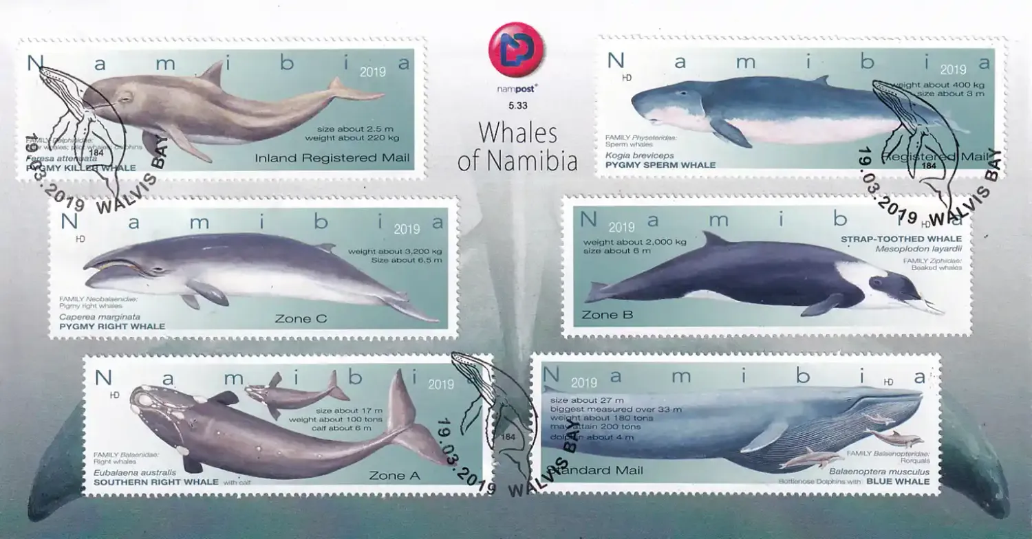 Namibia 2019 Marine Life - Whales. FDC Namibia 2019 Marine Life - Whales. FDC
