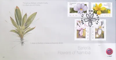 Namibia 2021 Barleria Flowers of Namibia. FDC