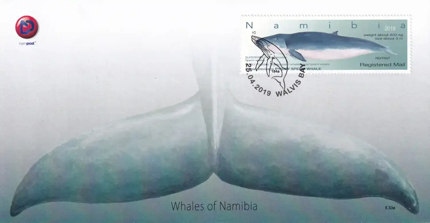 Namibia 2019 Marine Life - Whales - Overprinted "REPRINT". FDC Namibia 2019 Marine Life - Whales - Overprinted "REPRINT". FDC