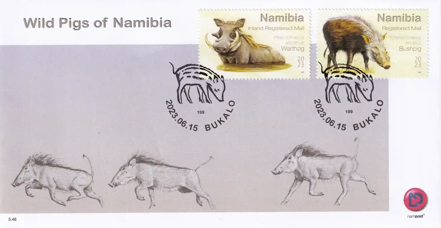 Namibia 2023 Fauna - Wild Pigs of Namibia. FDC Namibia 2023 Fauna - Wild Pigs of Namibia. FDC
