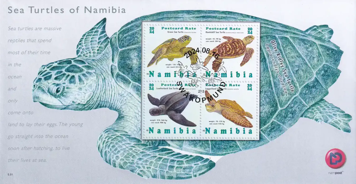 Namibia 2024 Sea Turtles of Namibia. FDC Namibia 2024 Sea Turtles of Namibia. FDC