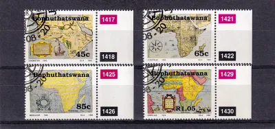 Bophuthatswana 1993 Old maps of Africa. CTO, NH(**) Bophuthatswana 1993 Old maps of Africa. CTO, NH(**)