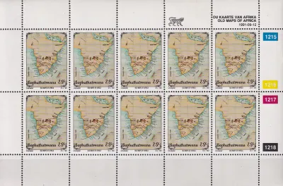Bophuthatswana 1991 Africa Old Maps. Set of 4 full sheets. MNH(**)