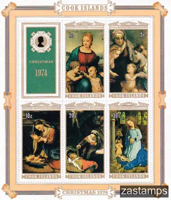 Cook Islands 1974 Christmas ss/v5) -MNH(**) Cook Islands 1974 Christmas ss/v5) -MNH(**)