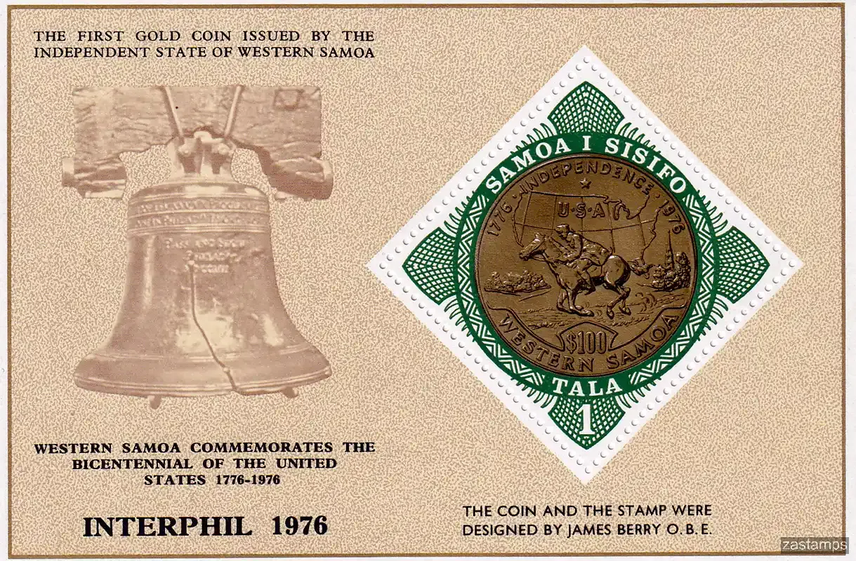 Samoa 1976 International Stamp Exhibition "INTERPHIL '76" - Philadelphia, USA (ss/v1) -MNH(**) Samoa 1976 International Stamp Exhibition "INTERPHIL '76" - Philadelphia, USA (ss/v1) -MNH(**)