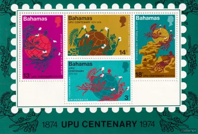 Bahamas 1974 The 100th Anniversary of U.P.U (ss/v4)-MNH(**) Bahamas 1974 The 100th Anniversary of U.P.U (ss/v4)-MNH(**)