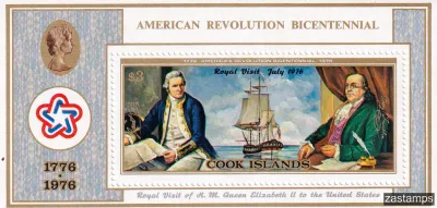 Cook Islands 1976 Visit of Queen Elizabeth to the U.S.A. - Issues of 1976 Overprinted "Royal Visit July 1976" (ss/v1) -MNH(**) Cook Islands 1976 Visit of Queen Elizabeth to the U.S.A. - Issues of 1976 Overprinted "Royal Visit July 1976" (ss/v1) -MNH(**)