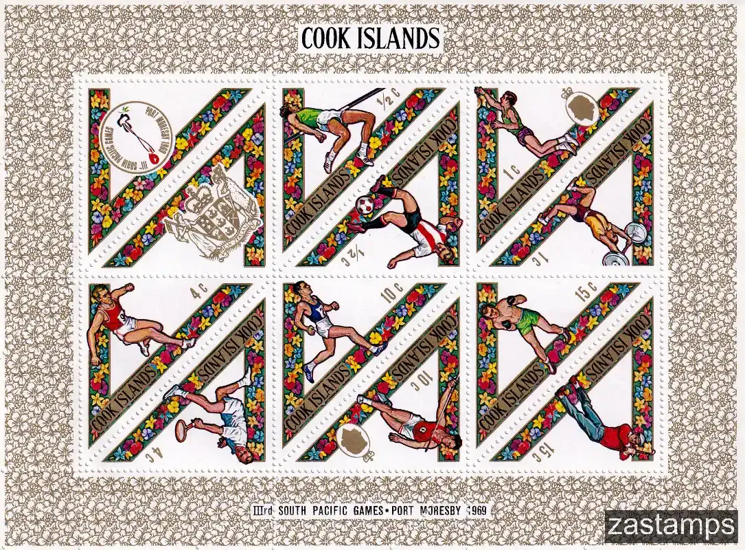 Cook Islands 1969 The 3rd Anniv of the South Pacific Games, Port Moresby (ss/v10) -MNH(**) Cook Islands 1969 The 3rd Anniv of the South Pacific Games, Port Moresby (ss/v10) -MNH(**)