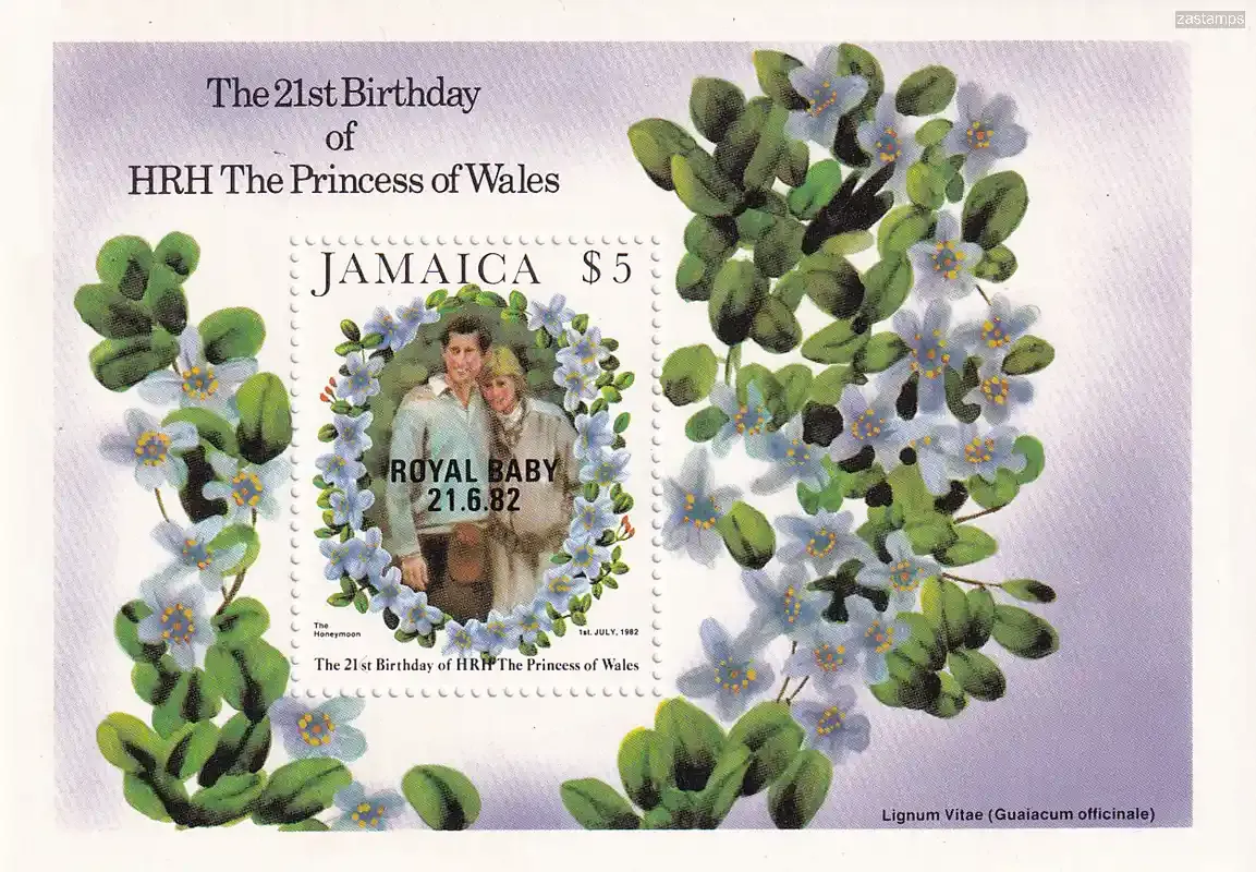 Jamaica 1982 Birth of HRH The Princess of Wales - Overprinted "ROYAL BABY - 21.6.1982" (ss/v1). MNH(**) Jamaica 1982 Birth of HRH The Princess of Wales - Overprinted "ROYAL BABY - 21.6.1982" (ss/v1). MNH(**)