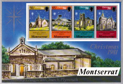 Montserrat 1981 Christmas, Churches. (ss/v4). MNH(**)