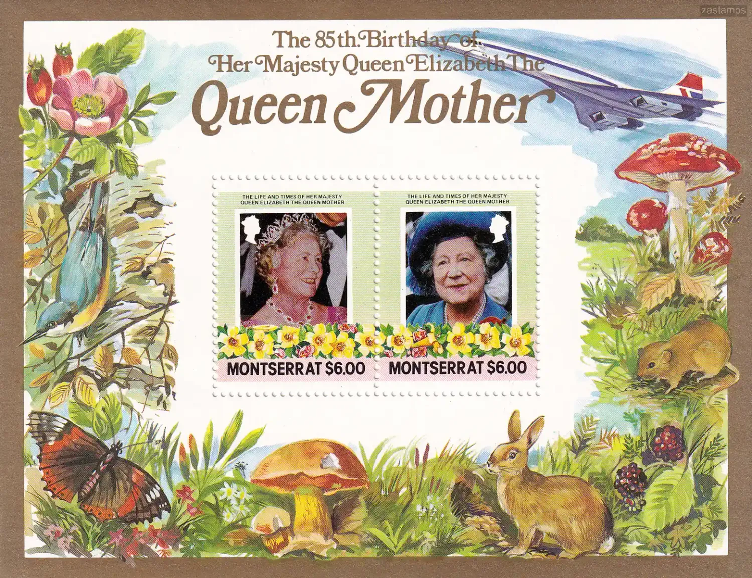Montserrat 1985 Anniv of the Birth of HM Queen Elizabeth. The Queen Mother. (ss/v4). MNH(**) Montserrat 1985 Anniv of the Birth of HM Queen Elizabeth. The Queen Mother. (ss/v4). MNH(**)
