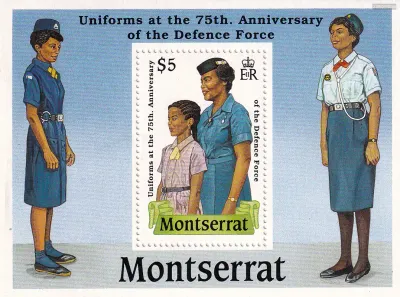 Montserrat 1989 Uniforms at the 75th Anniv of the Defence Force. (ss/v1). MNH(**)