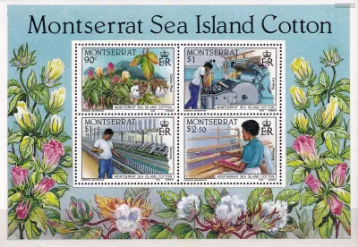 Montserrat 1985 Cotton Industry. (ss/v4). MNH(**)