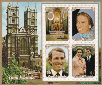 Cook Islands 1973 Royal Wedding Princess Ann (ss/4v) -MNH(**) Cook Islands 1973 Royal Wedding Princess Ann (ss/4v) -MNH(**)