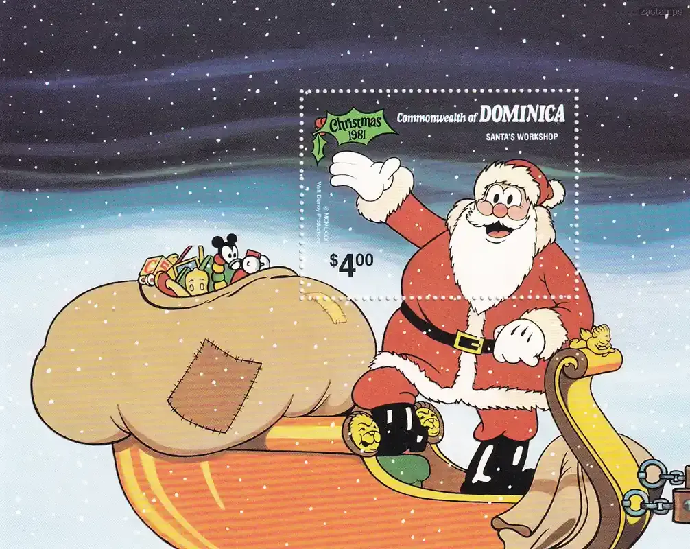 Dominica 1981 Christmas - Disney's Cartoon Film "Santa's Workshop". (ss/v1)-MNH(**) Dominica 1981 Christmas - Disney's Cartoon Film "Santa's Workshop". (ss/v1)-MNH(**)